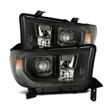 AlphaRex 07-13 Toyota Tundra/08-17 Toyota Sequoia MK II LUXX-Series LED Projector Headlights Alpha-Black (With Level Adjuster)