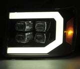 AlphaRex 07-13 GMC Sierra NOVA-Series LED Projector Headlights Jet Black