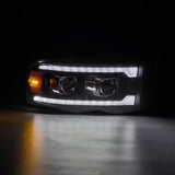 AlphaRex 02-05 Dodge Ram PRO-Series Halogen Projector Headlights Black