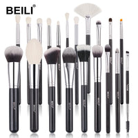 BEILI Black Makeup brushes set Professional Natural goat hair brushes Foundation Powder Contour Eyeshadow make up brushes