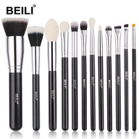BEILI Black Makeup brushes set Professional Natural goat hair brushes Foundation Powder Contour Eyeshadow make up brushes