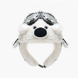 Fleece-Lined Warm, Cold-Weather Ear-Protecting Outdoor Skiing Aviator Glasses And Lei Feng Hat
