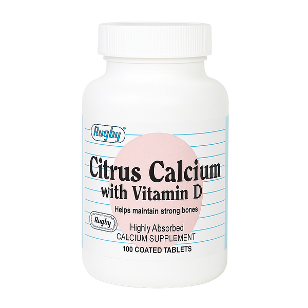 Rugby Citrus Calcium with Vitamin D Joint Health Supplement, 100 tablets