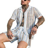Mens Fashionable Printed Casual Shirt Set