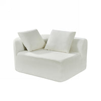 116' Modern Curved Sectional Sofa with High-Density Fully Compressed Sponge and Chaise Lounge, Pearl Upholstery, 2-Piece Set, Fully Assembled Right Hand Facing, Perfect for Living Room, Lounge