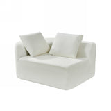 116' Modern Curved Sectional Sofa with High-Density Fully Compressed Sponge and Chaise Lounge, Pearl Upholstery, 2-Piece Set, Fully Assembled Right Hand Facing, Perfect for Living Room, Lounge