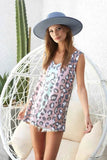 BiBi Leopard Printed Jersey Knit Color Block Sleeveless