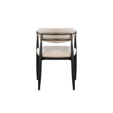 Set of 2 Beige and Black Armchair with Open Back