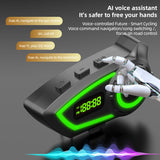 KP-290 Wholesale Cross-Border Motorcycle Helmet Bluetooth Headset Intercom Music Waterproof Noise Cancellation Digital Display Hands Free Calling In Stock