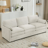 Cozy Upholstered 3-Seater Sofa with Plush Double Cushion and Ergonomic Design