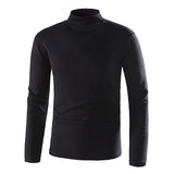 Mens Stylish Turtleneck Versatile And Slim-fit With Long Sleeves