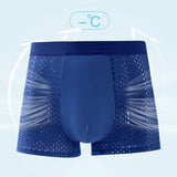 Men S Ice Silk Mesh Boxer Briefs  Breathable Ventilated Micro Mesh Underwear Lightweight Cooling Summer Trunks For Men