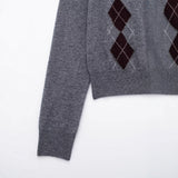 Womens Fashion Lapel Long-Sleeve Single-Breasted Knit Cardigan
