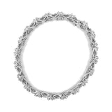 14K White Gold 6-1/3 Cttw Round Brilliant-Cut Diamond Round Cluster & X-Link 7" Tennis Bracelet (I-J Color, SI2-I1 Clarity)