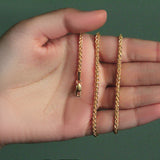 14k Yellow Gold 2.8mm Light Weight Wheat Chain