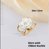 Scarf Buckle-White Lotus Small