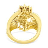 10K Yellow Gold 1 1/2 Cttw Diamond Cluster Tapered Shank Cocktail Ring Cocktail Ring (I-J Color, I1-I2 Clarity) - Ring Size 7