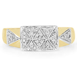 14K Yellow Gold Plated 0.21 Carat Genuine White Diamond .925 Sterling Silver Ring