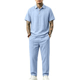 Mens Loose-fitting Top And Trousers Set