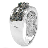 0.27 Carat Genuine Blue Diamond .925 Sterling Silver Ring