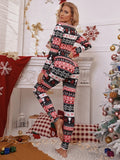 Christmas Printed Slim Fit Jumpsuit