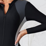 Long-sleeve Swimsuit That Flatters Curvy Figures And Provides Modest Coverage