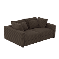 102.4 'Plush Corduroy 4-Seat Sofa,Modern Comfy Upholstered Sofa Cloud Couch,Deep Seat Couches with Soft Pillows and Movable Ottoman,Convertible Sofa Lounge Chair,for Living Room,Apartment,Office,Camel
