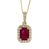 1.25ct Ruby Diamond Fashion Pendants 14KT Yellow Gold