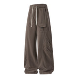 Retro American-style Patchwork High-street Loose Straight-leg Casual Pants