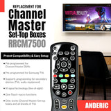 Anderic Substitute For Channel Master CM7500XRC2 Digital TV Tuner Converter Remote Control [RRCM7500]