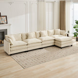 Cloud 4 Seats Sofa (Ottoman is not included) with Chenille Fabric in Beige