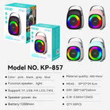 KP-857 Hot-Selling Mini Portable Bluetooth Speaker Wireless Outdoor Speaker With RGB Ambient Light Factory Stock Available