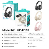 KP-H110 Best-selling New Wireless Bluetooth Over-Ear Headphones Version 6.0 With Microphone Long Battery Life Factory Direct