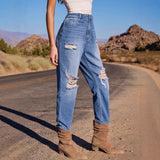 Elastic Washed Jeans From Europe And The US