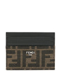Fendi Men Ff Jacquard Fabric Card Holder