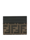 Fendi Men Ff Jacquard Fabric Card Holder
