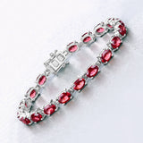15.30 Carat Genuine Garnet .925 Sterling Silver Bracelet