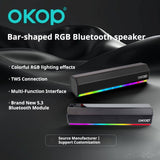 KP-557 Bluetooth Speaker With RGB Colorful Lights Home Soundbar With Wireless Bluetooth Deep Bass High-Fidelity Surround Sound And Card Playback Support