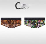 Men's Non-low-rise Ultra-thin Leopard Print Boxer Briefs