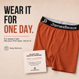 Men's Orange Bamboo Anti-Chafing & Breathable Boxer Shorts (3-Pack)