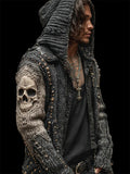 Stylish Winter Warmth Flannel 3D-Printed Hooded Zip-Up Cardigan