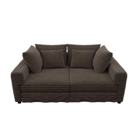 102.4 'Plush Corduroy 4-Seat Sofa,Modern Comfy Upholstered Sofa Cloud Couch,Deep Seat Couches with Soft Pillows and Movable Ottoman,Convertible Sofa Lounge Chair,for Living Room,Apartment,Office,Camel