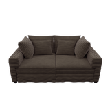 102.4 'Plush Corduroy 4-Seat Sofa,Modern Comfy Upholstered Sofa Cloud Couch,Deep Seat Couches with Soft Pillows and Movable Ottoman,Convertible Sofa Lounge Chair,for Living Room,Apartment,Office,Camel