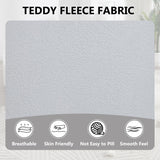 360° Swivel Round Upholstered Comfy Chair With One Soft Pillow, Teddy Fleece High-Resilience Sponge Single Sofa, No Assembly for Living Room, Bedroom, Apartment, White