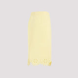 Bottega Veneta Grainy English Embroidery Midi Skirt Women