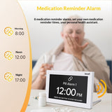 7-inch Digital Electronic Calendar Alarm Clock With Medication Reminder For Seniors