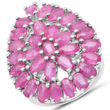 8.10 Carat Genuine Ruby .925 Sterling Silver Ring