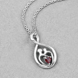 0.14 Carat Genuine Garnet .925 Sterling Silver Pendant