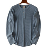 European And American Men's Cotton Waffle-Weave Long-Sleeve T-Shirt Base Layer