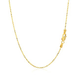 14k Yellow Gold Diamond-Cut Bead Chain 1.2mm